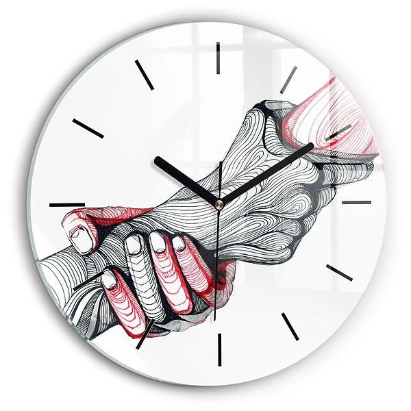 Wanduhr rund Händchenhalten