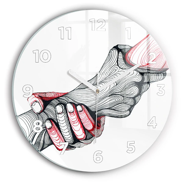 Wanduhr rund Händchenhalten