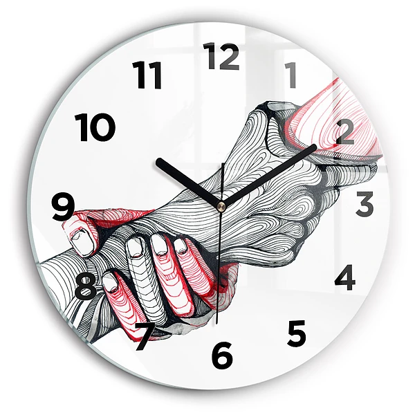 Wanduhr rund Händchenhalten