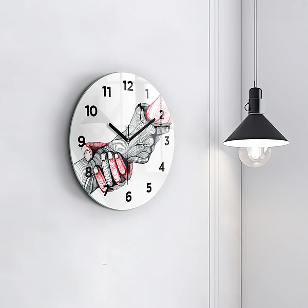 Wanduhr rund Händchenhalten