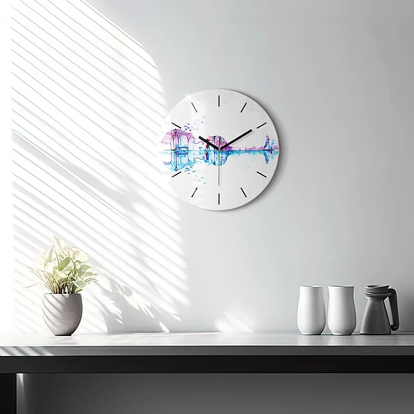 Wanduhr rund mit motiv Cello Park See