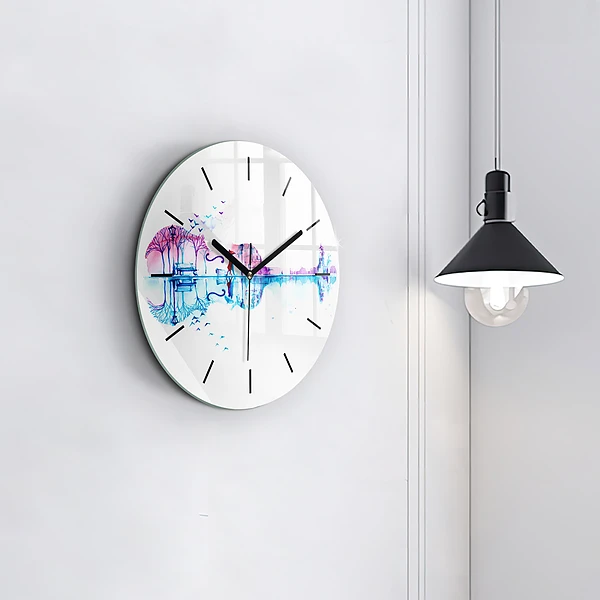 Wanduhr rund mit motiv Cello Park See