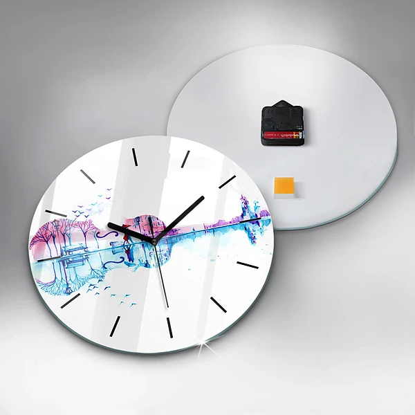 Wanduhr rund mit motiv Cello Park See