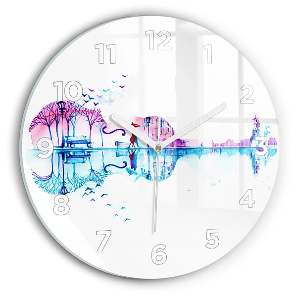 Wanduhr rund mit motiv Cello Park See
