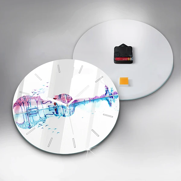 Wanduhr rund mit motiv Cello Park See