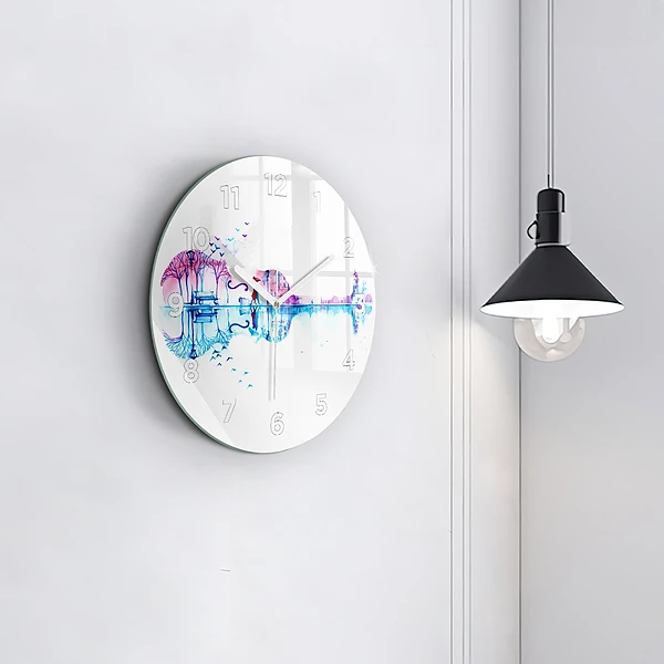Wanduhr rund mit motiv Cello Park See