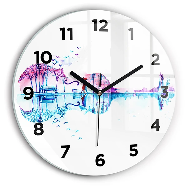 Wanduhr rund mit motiv Cello Park See