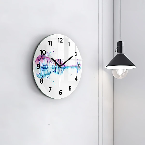 Wanduhr rund mit motiv Cello Park See