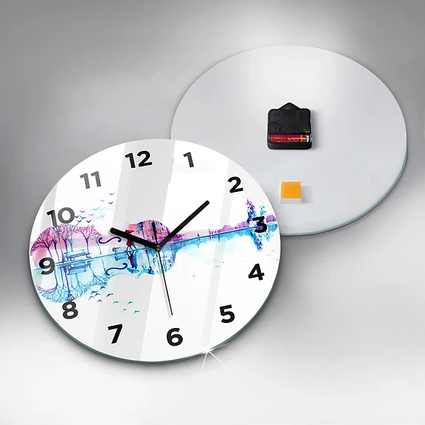 Wanduhr rund mit motiv Cello Park See