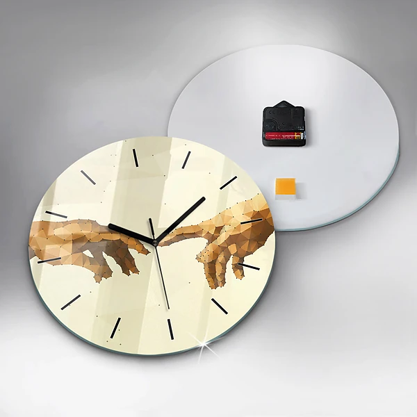 Wanduhr rund Erschaffung von Adam