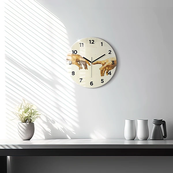 Wanduhr rund Erschaffung von Adam
