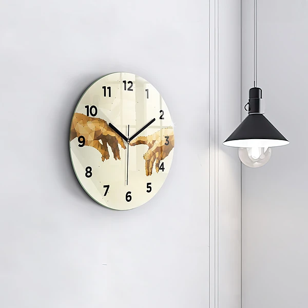 Wanduhr rund Erschaffung von Adam