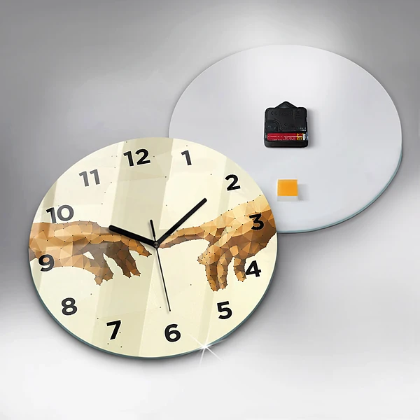 Wanduhr rund Erschaffung von Adam