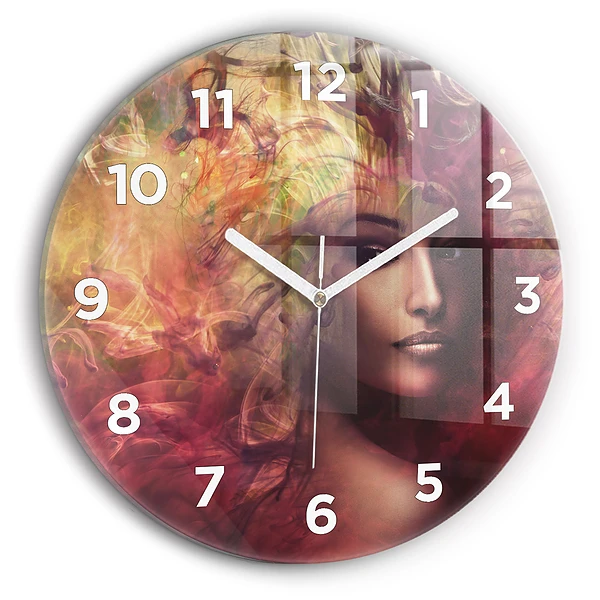 Wanduhr rund mit motiv Porträt einer Frau