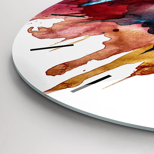 Wanduhr rund Bunter roter Papagei