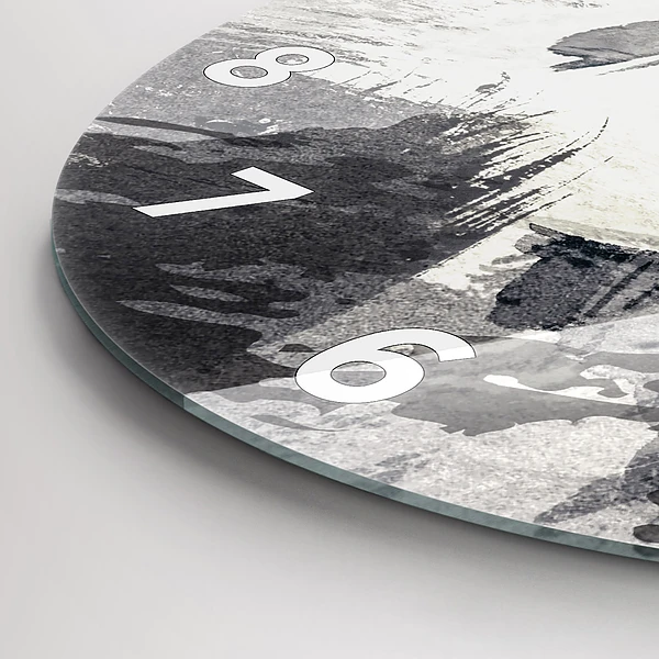 Wanduhr glas rund Frau - Aquarell