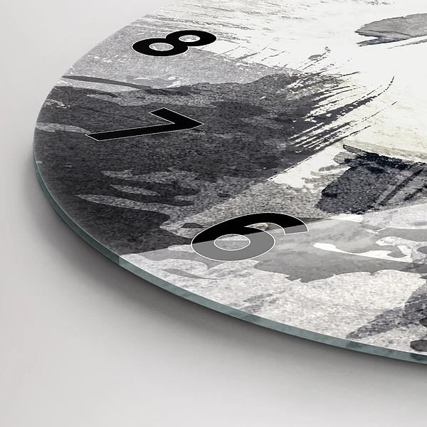 Wanduhr glas rund Frau - Aquarell