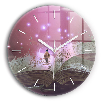 Wanduhr rund mit motiv Abstraktes Buch