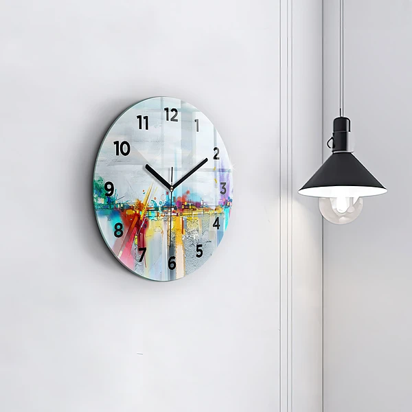 Wanduhr rund Abstrakte Brücke