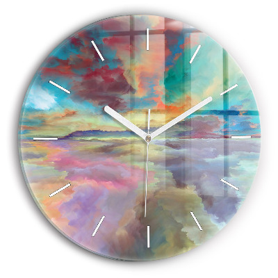 Wanduhr rund mit motiv Abstrakte Landschaft