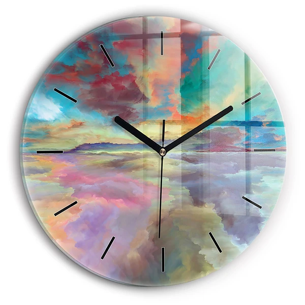 Wanduhr rund mit motiv Abstrakte Landschaft