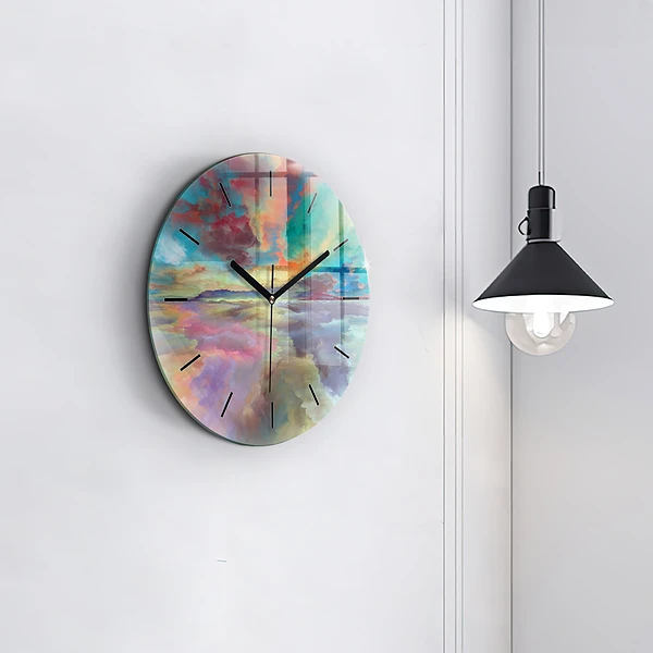 Wanduhr rund mit motiv Abstrakte Landschaft