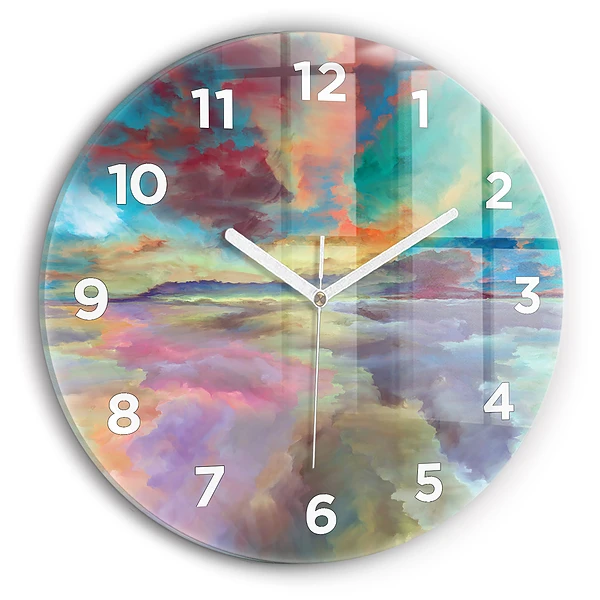 Wanduhr rund mit motiv Abstrakte Landschaft