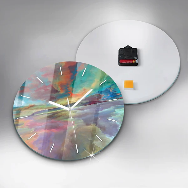 Wanduhr rund mit motiv Abstrakte Landschaft
