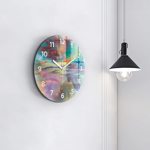 Wanduhr rund mit motiv Abstrakte Landschaft
