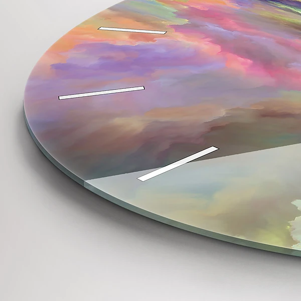 Wanduhr rund mit motiv Abstrakte Landschaft