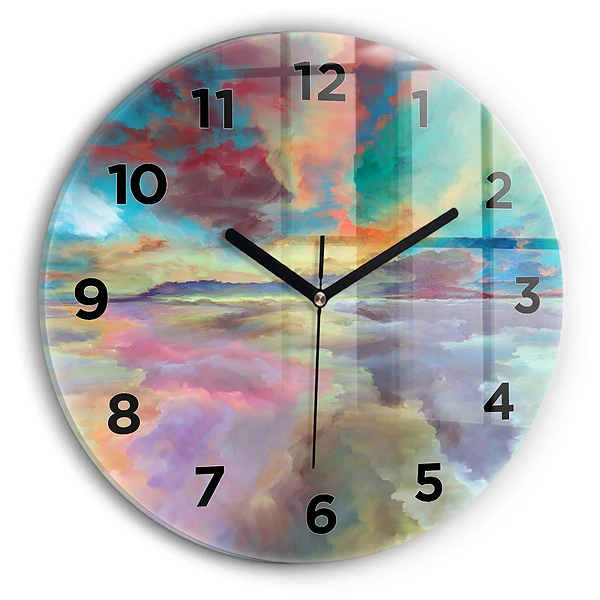 Wanduhr rund mit motiv Abstrakte Landschaft