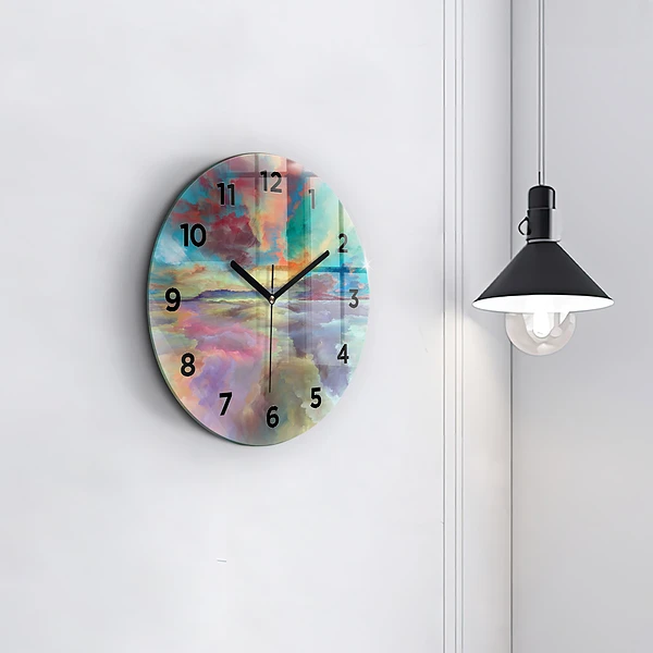 Wanduhr rund mit motiv Abstrakte Landschaft