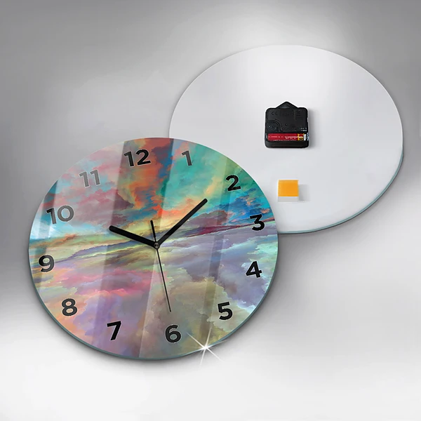 Wanduhr rund mit motiv Abstrakte Landschaft