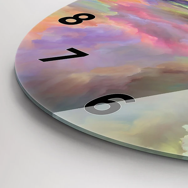 Wanduhr rund mit motiv Abstrakte Landschaft