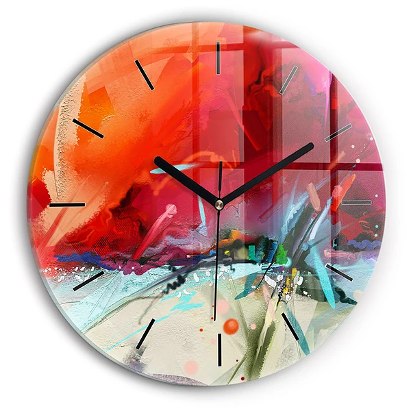 Wanduhr glas rund Reihen von Gewürzen