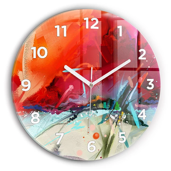 Wanduhr glas rund Reihen von Gewürzen