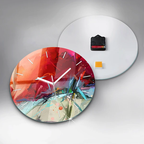 Wanduhr glas rund Reihen von Gewürzen