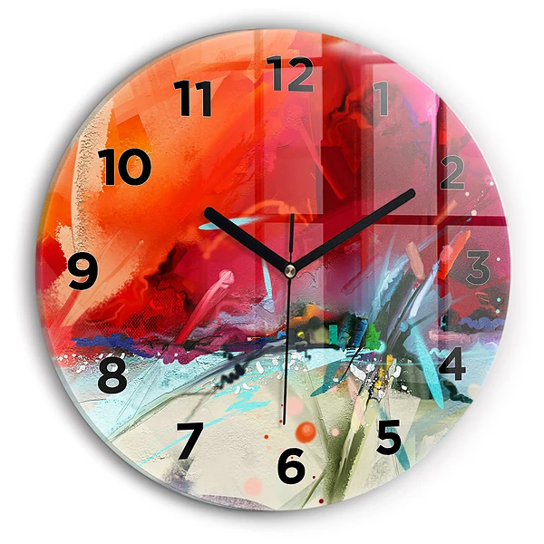 Wanduhr glas rund Reihen von Gewürzen