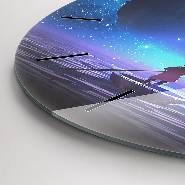 Wanduhr rund mit motiv Fantasie-Segelschiff