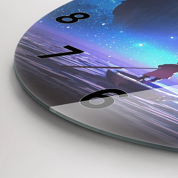 Wanduhr rund mit motiv Fantasie-Segelschiff