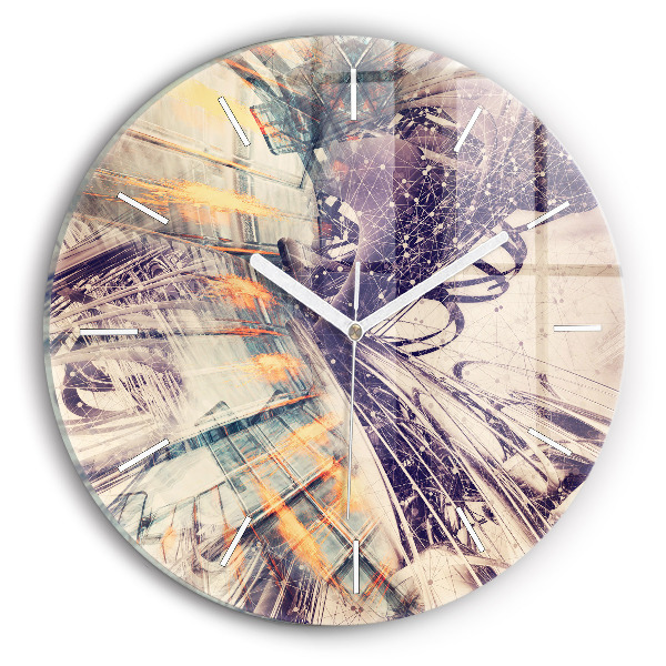 Wanduhr rund mit motiv Abstrakter Mechanismus