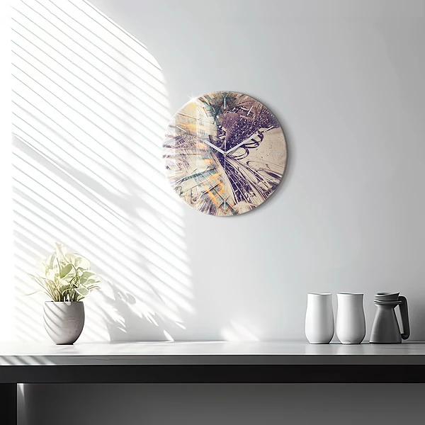 Wanduhr rund mit motiv Abstrakter Mechanismus