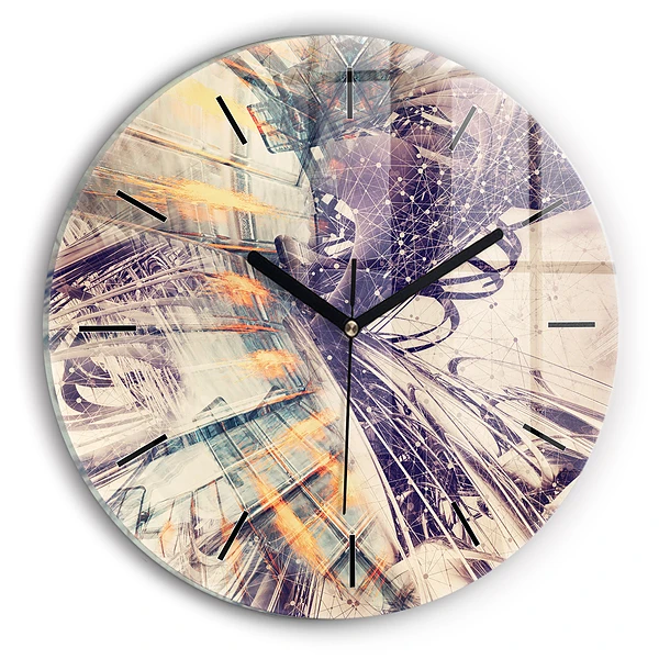 Wanduhr rund mit motiv Abstrakter Mechanismus