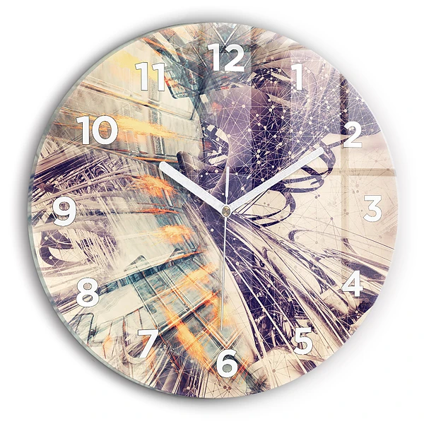 Wanduhr rund mit motiv Abstrakter Mechanismus