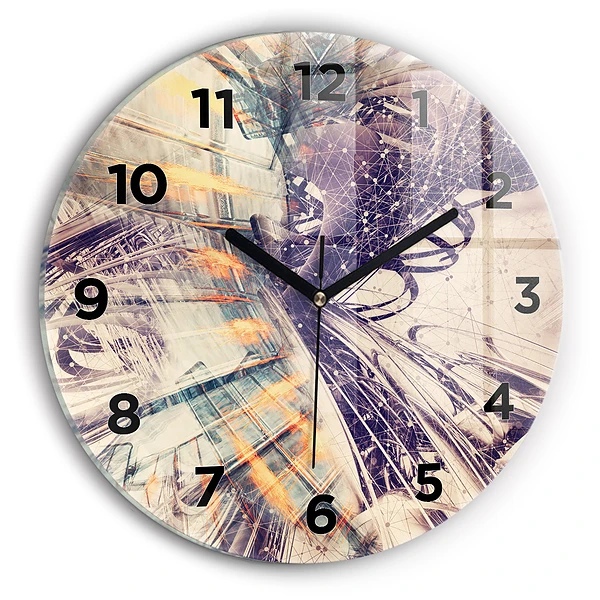 Wanduhr rund mit motiv Abstrakter Mechanismus