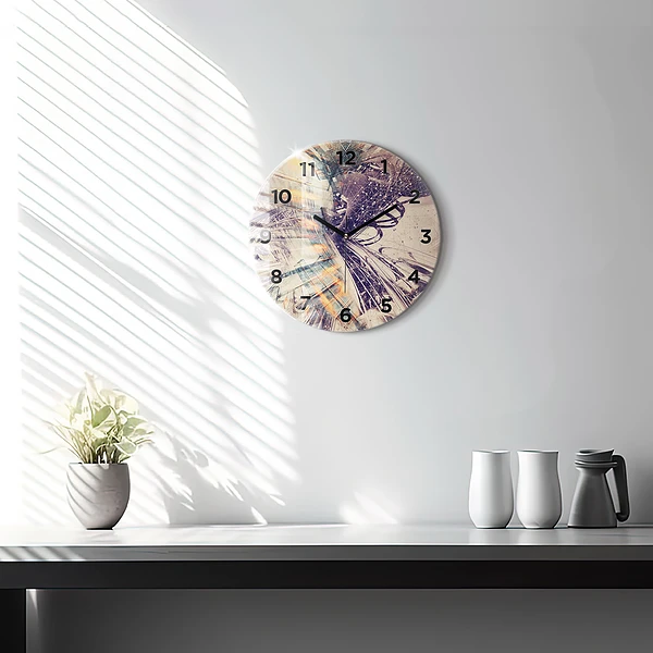 Wanduhr rund mit motiv Abstrakter Mechanismus