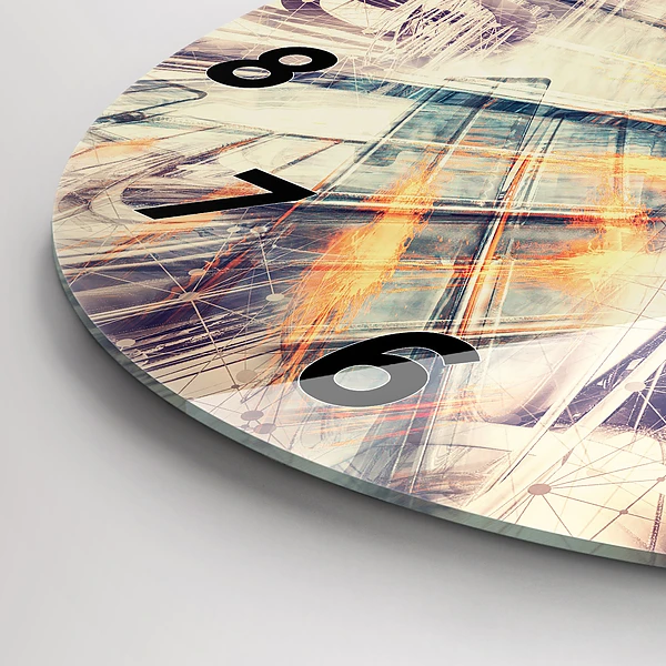 Wanduhr rund mit motiv Abstrakter Mechanismus
