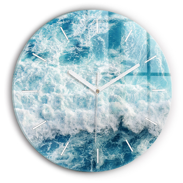 Wanduhr rund mit motiv Wellen Meer