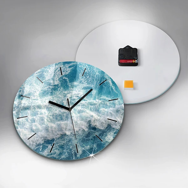 Wanduhr rund mit motiv Wellen Meer