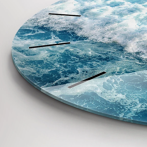 Wanduhr rund mit motiv Wellen Meer
